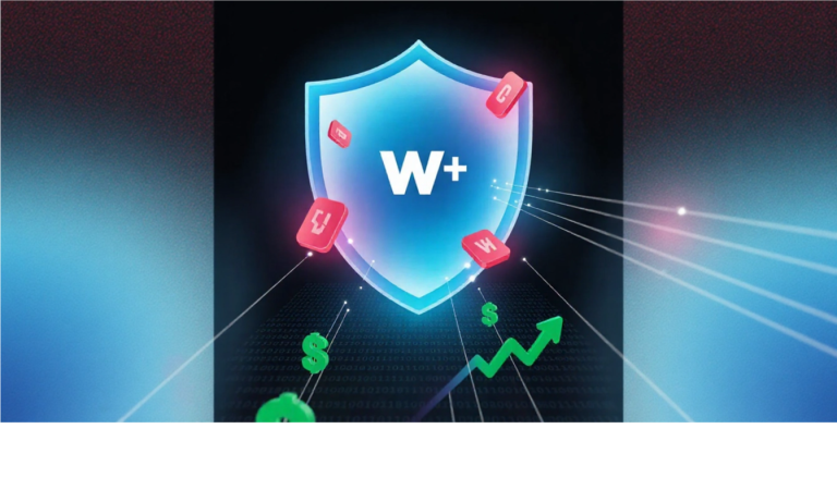 A digital shield with the WarriorPlus logo, representing a guide that protects new affiliate marketers from low-quality products.