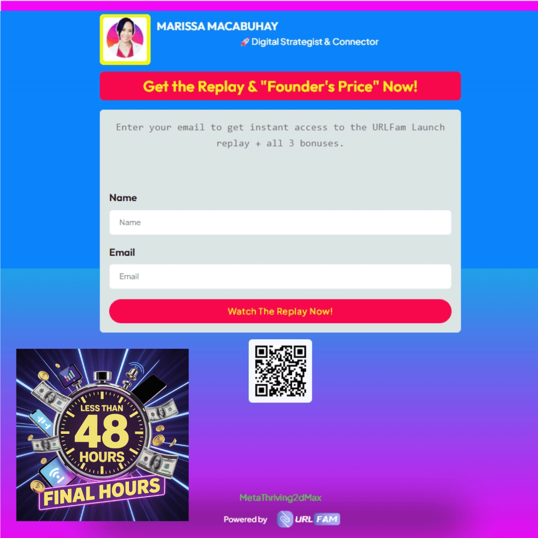 Screenshot of the URLFAM lead capture page for the "Prudent Accountant's" bonus, showing an opt-in form and "Final 48 Hours" urgency.